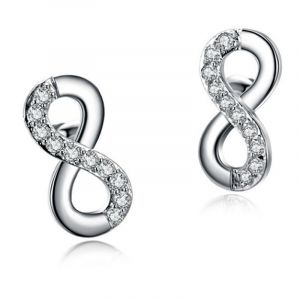 Women's Cubic Zirconia CZ Stud Earrrings 925 Sterling Silver Wedding Fashion Jewelry